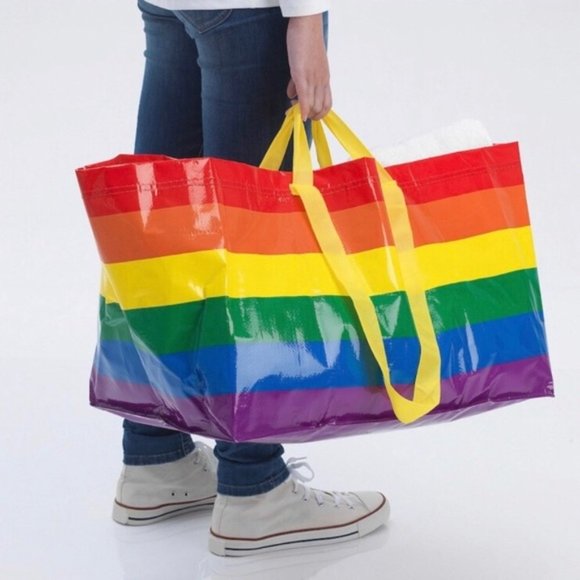 IKEA Limited Edition Extra Large Rectangular Pride Shopping Bags X 2 - Picture 1 of 8